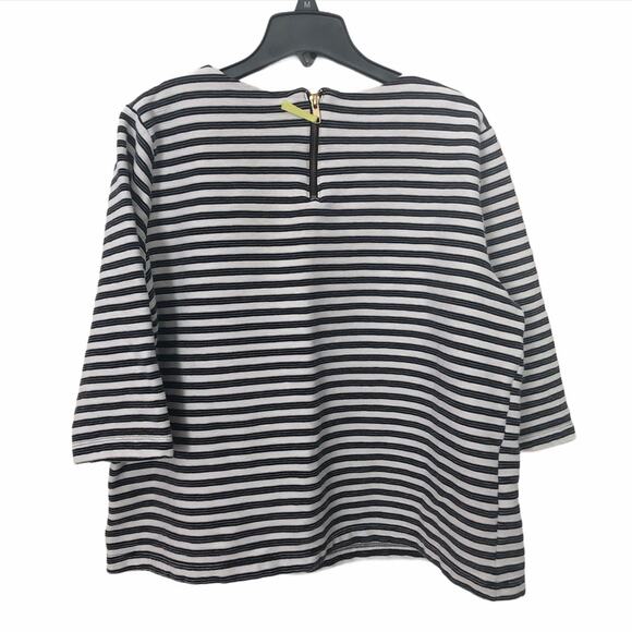 Merona Black White Striped Top Blouse - Size XL - Picture 2 of 3